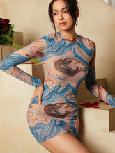 BAE Ladies' Marble Patterned Bodycon Dress